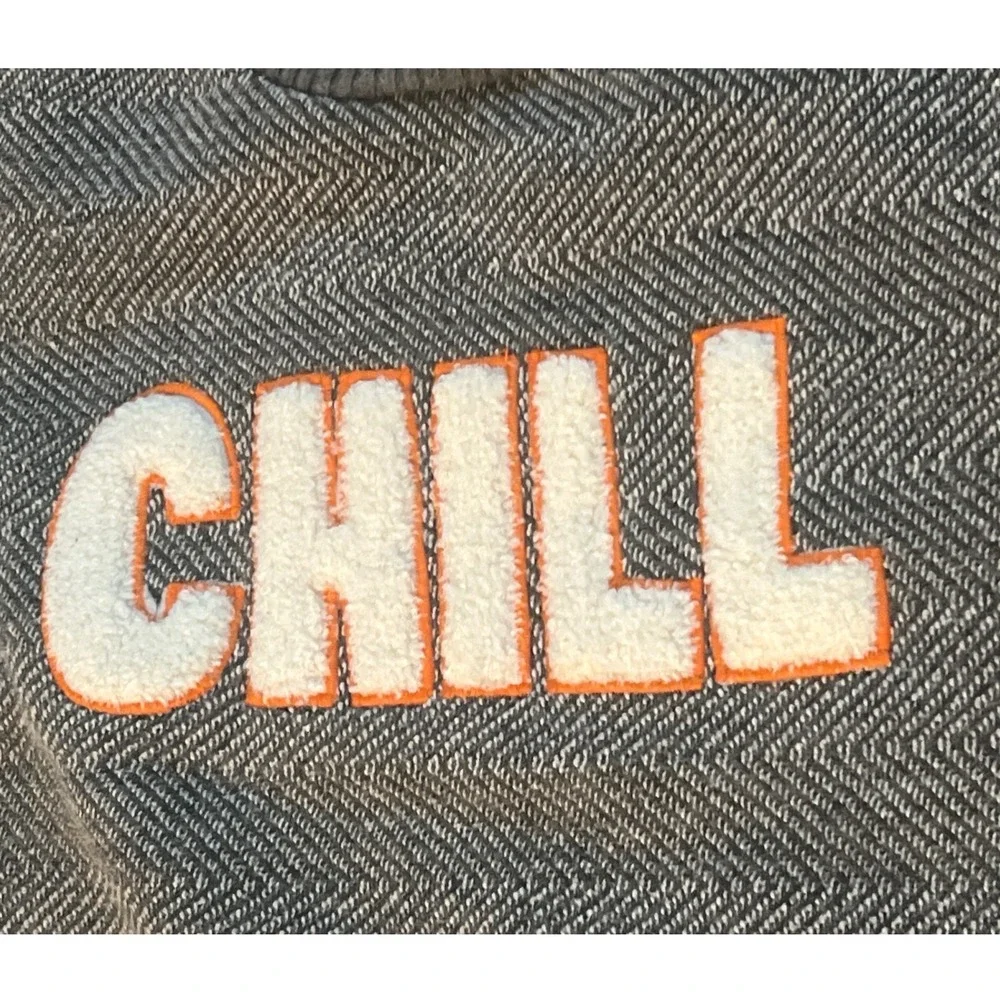 Tucker + Tate Boys Grey Herringbone Chill Chenille Patch Pullover Sweater Size 3